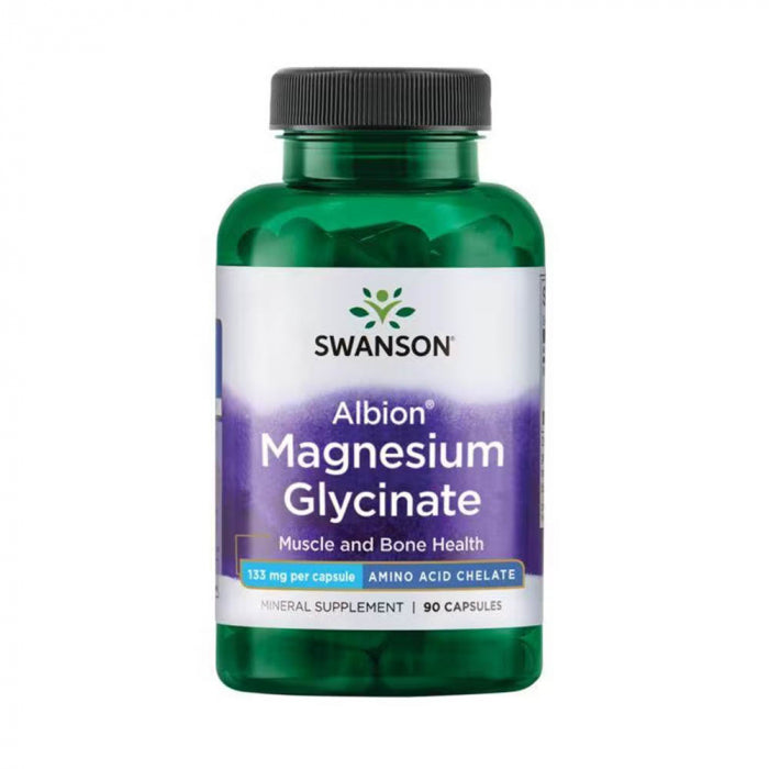 Swanson Magnesium Glycinate Albion Chelated, 133mg, 90 capsules