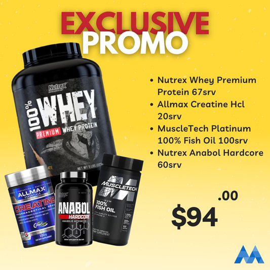 Nutrex Whey Premium Protein+Allmax Creatine Hcl+MuscleTech Platinum 100% Fish Oil+Nutrex Anabol Hardcore