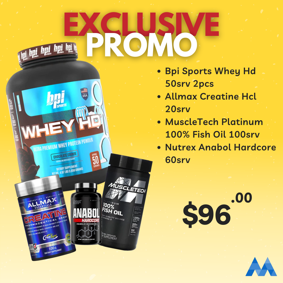 Bpi Sports Whey Hd+Allmax Creatine Hcl+MuscleTech Platinum 100% Fish Oil+Nutrex Anabol Hardcore