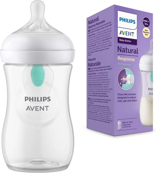 Avent Natural Response Baby Bottle with Airfree vent 1m+ 260ml