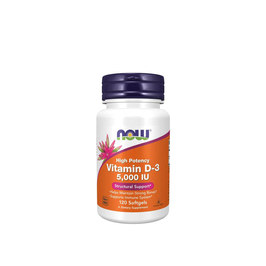 NOW Vitamin D-3 5000 IU Softgels 120capsules