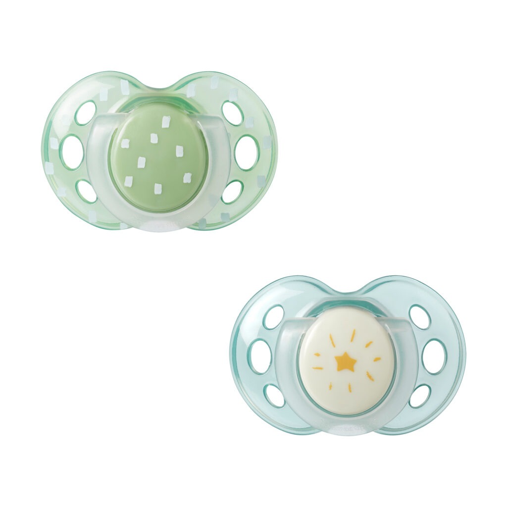 Tommee Tippee 2 Pack Night Time Soothers 18-36 months Assorted
