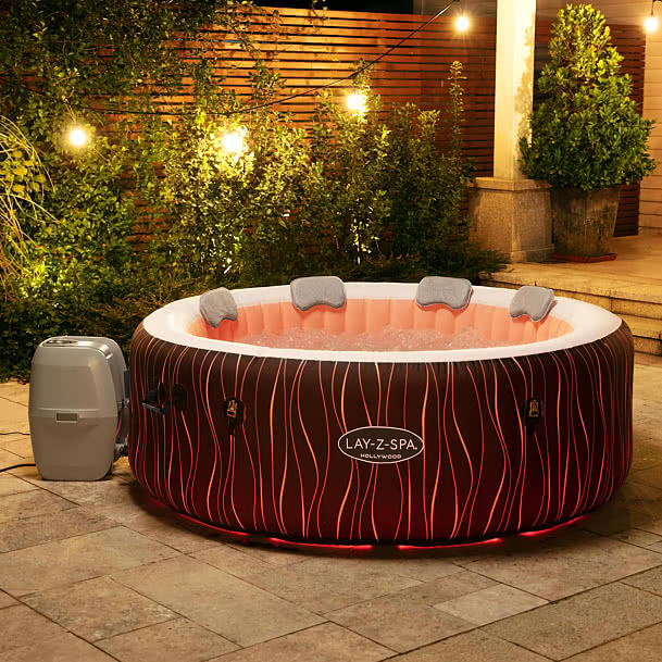 Bestway Lay-Z-Spa Hollywood AirJet Spa with LED Lights 196x66cm, 4-6 person