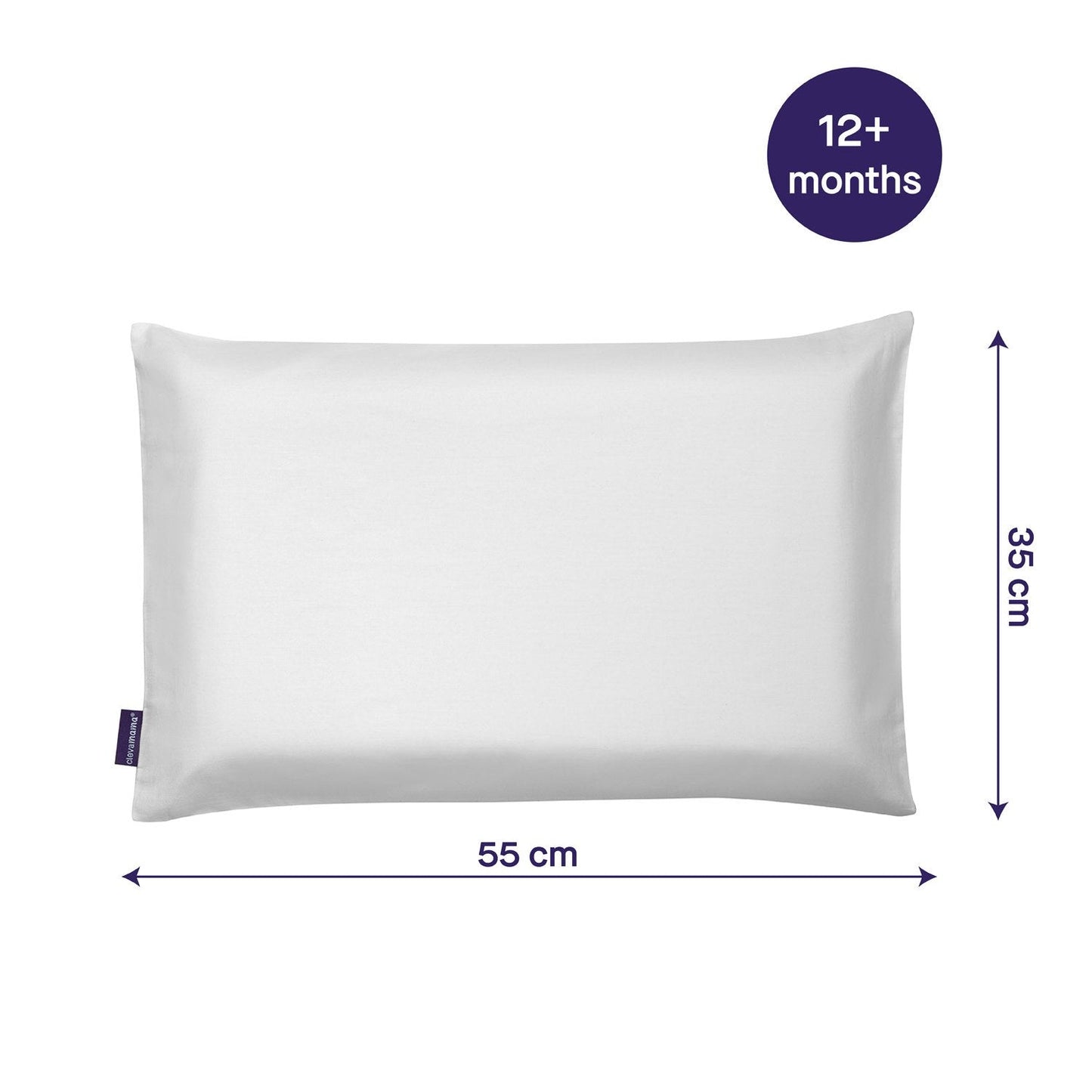 Clevamama Toddler Pillow Case - White