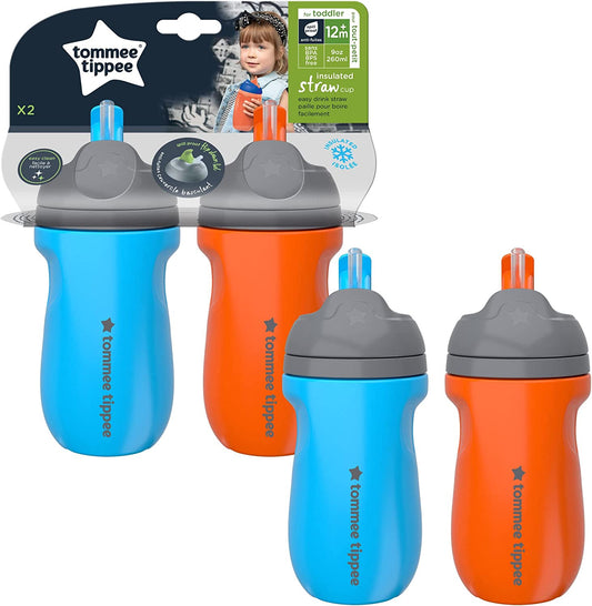 Tommee Tippee 2X Insulated Straw Blue Orange