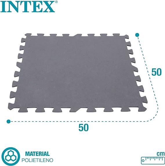 Intex Interlocking Padded Floor Protector Grey 50x50x0.5cm 8 Pcs