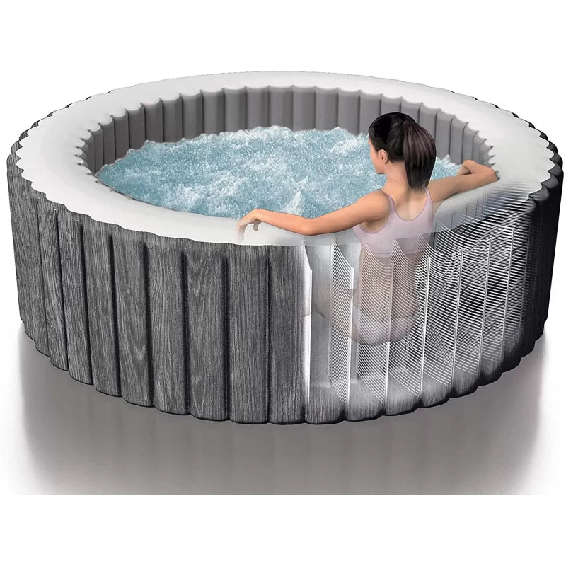 Intex PureSpa Bubble Greywood Deluxe 196x71cm, Round 4pers