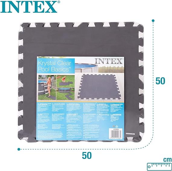 Intex Interlocking Padded Floor Protector Grey 50x50x0.5cm 8 Pcs